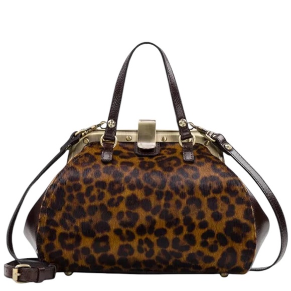 Patricia Nash Coronella Leopard Print Calf Hair Medium Frame Satchel - Picture 16 of 16